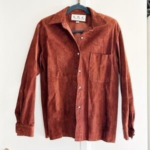 Vintage Suede Brown Botton Up - S
